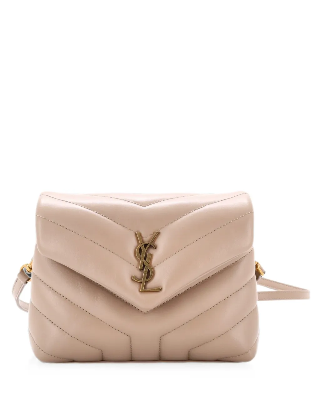 Saint Laurent Pre-Owned Loulou Shoulder Bag Matelasse Chevron Leather Toy crossbody bag - Neutrals