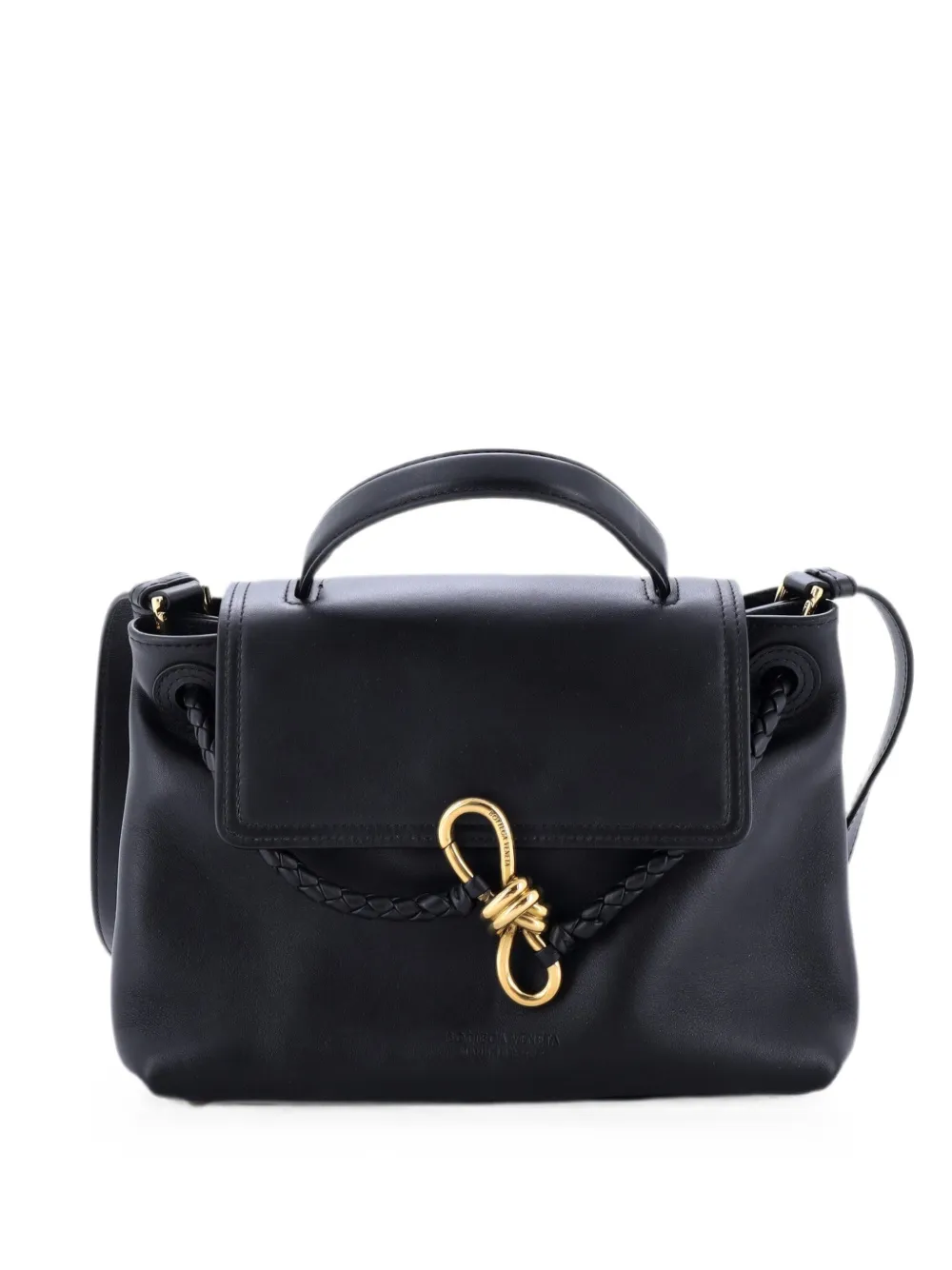 Bottega Veneta Pre-Owned Ciao Ciao Top Handle Bag Leather with Intrecciato Detail Small satchel - Black