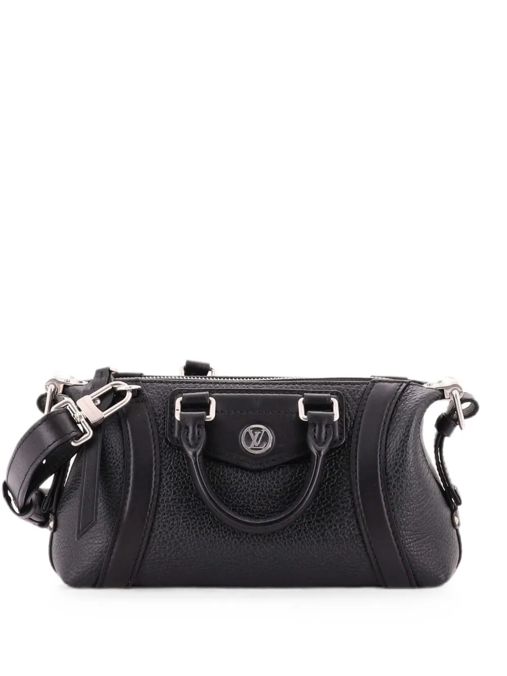 Pre-owned Louis Vuitton Lv Biker Bag Leather Nano Satchel In Black
