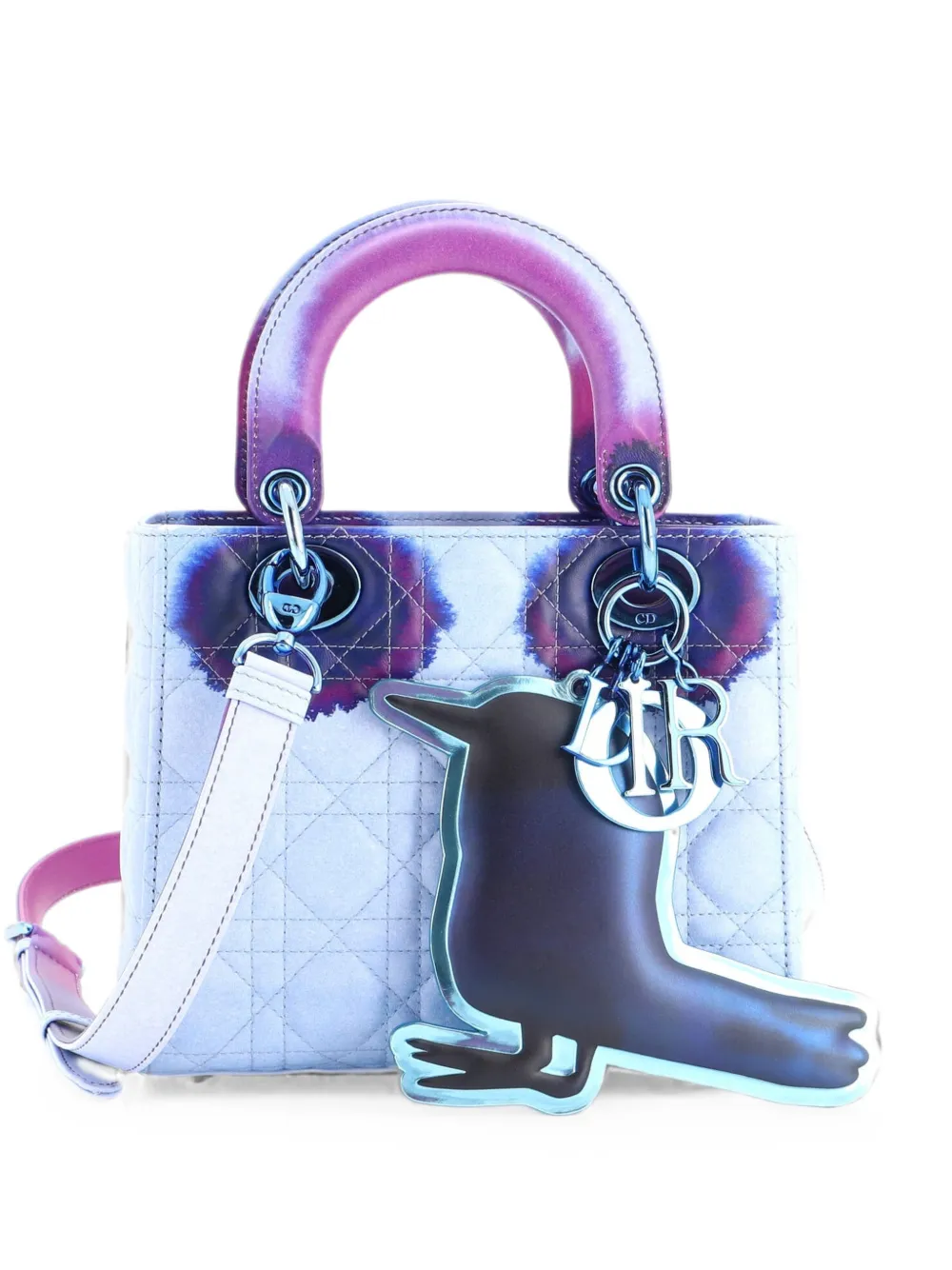 Christian Dior Pre-Owned Lady Dior Art Bag Limited Edition Francoise Petrovitch Cannage Quilt Leather Small satchel - Blue