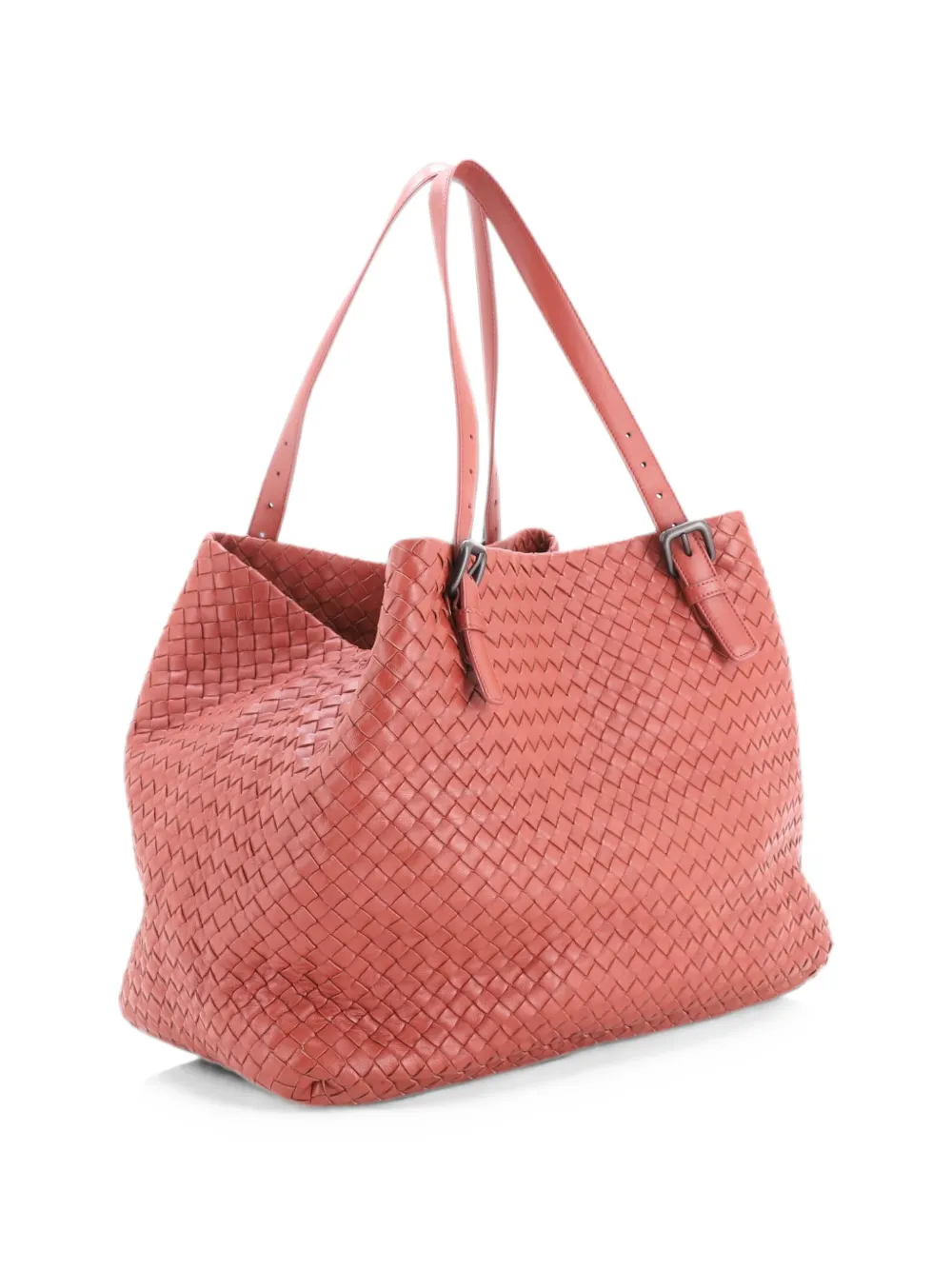 Bottega Veneta Pre-Owned A-Shape Intrecciato Nappa Large tote bag - Red