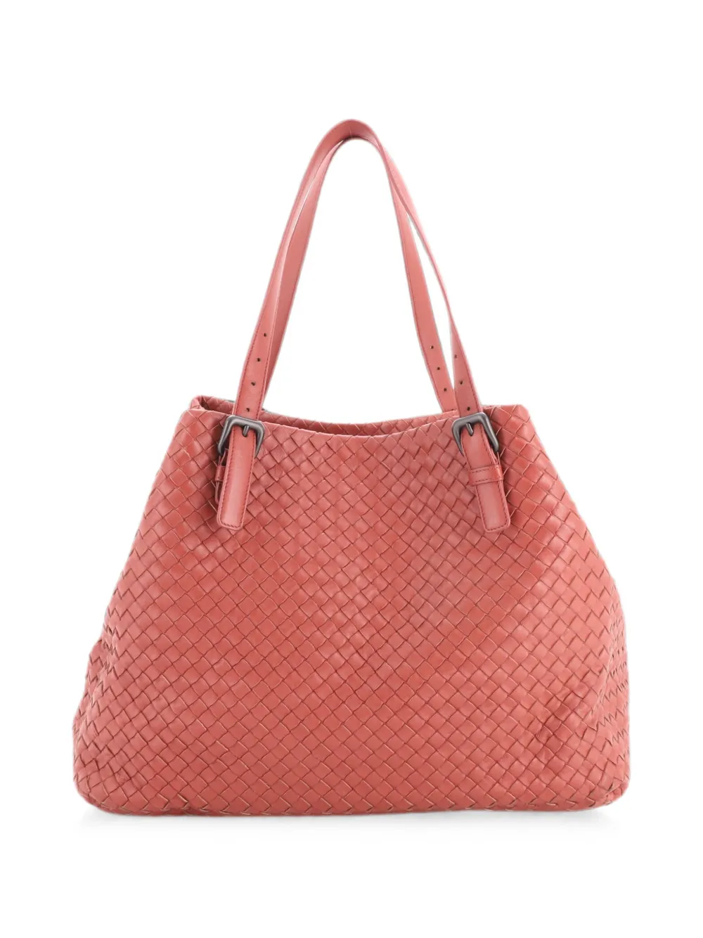 Bottega Veneta Pre-Owned Große Tote Bag in A-Form mit Intrecciato-Muster - Rot