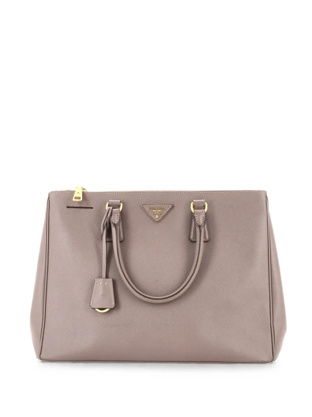 Prada Pre-Owned Große Lux Tote Bag aus Saffiano-Leder mit Zwei-Wege-Reißverschluss - Nude