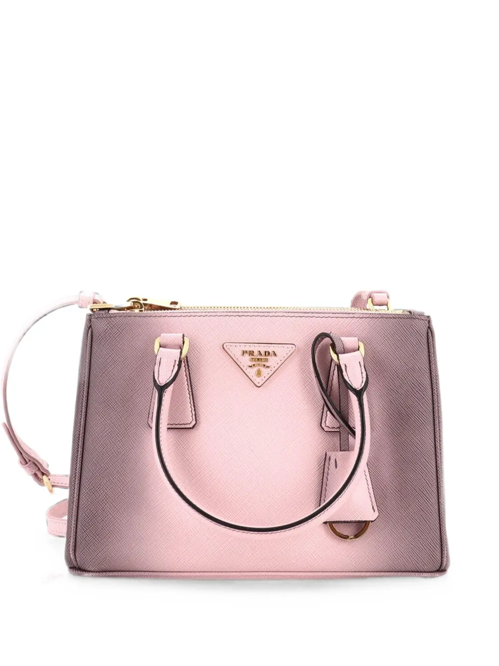 Prada Pre-Owned Galleria Double Zip Ombre Saffiano Leather Small tote bag - Pink