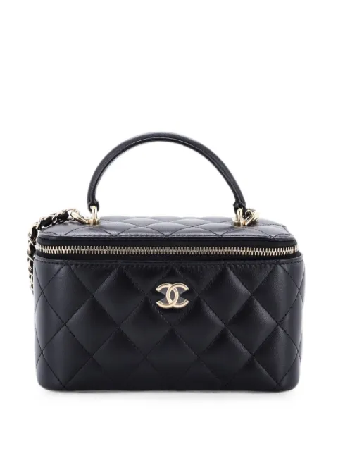 CHANEL Pre-Owned Classic Top Handle Vanity Case with Chain Quilted Lambskin Small crossbody bag