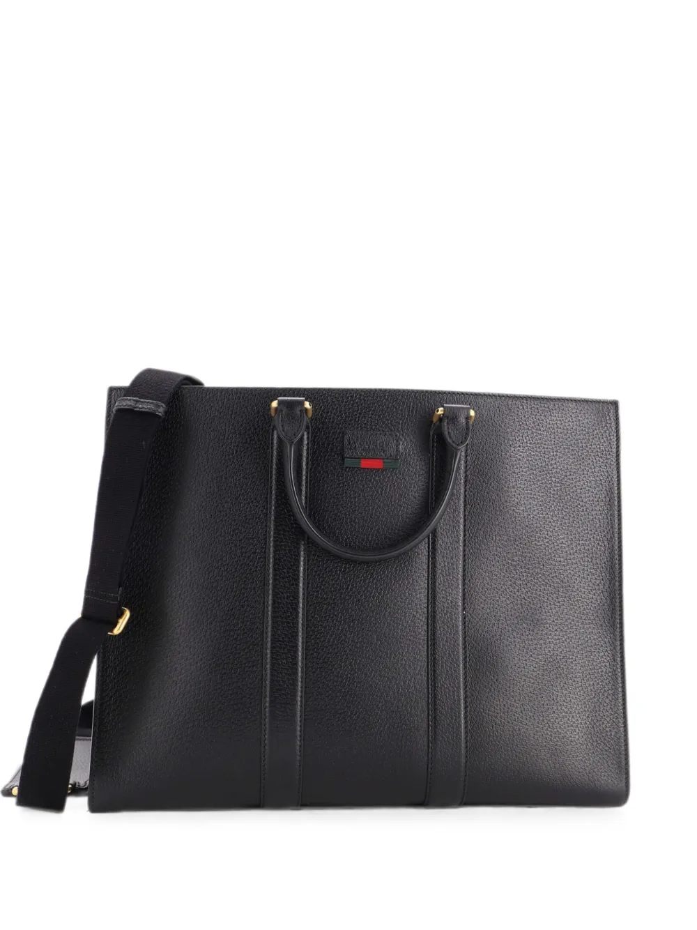 Gucci Pre-Owned Convertible Soft Web Open Leather tote bag - Black