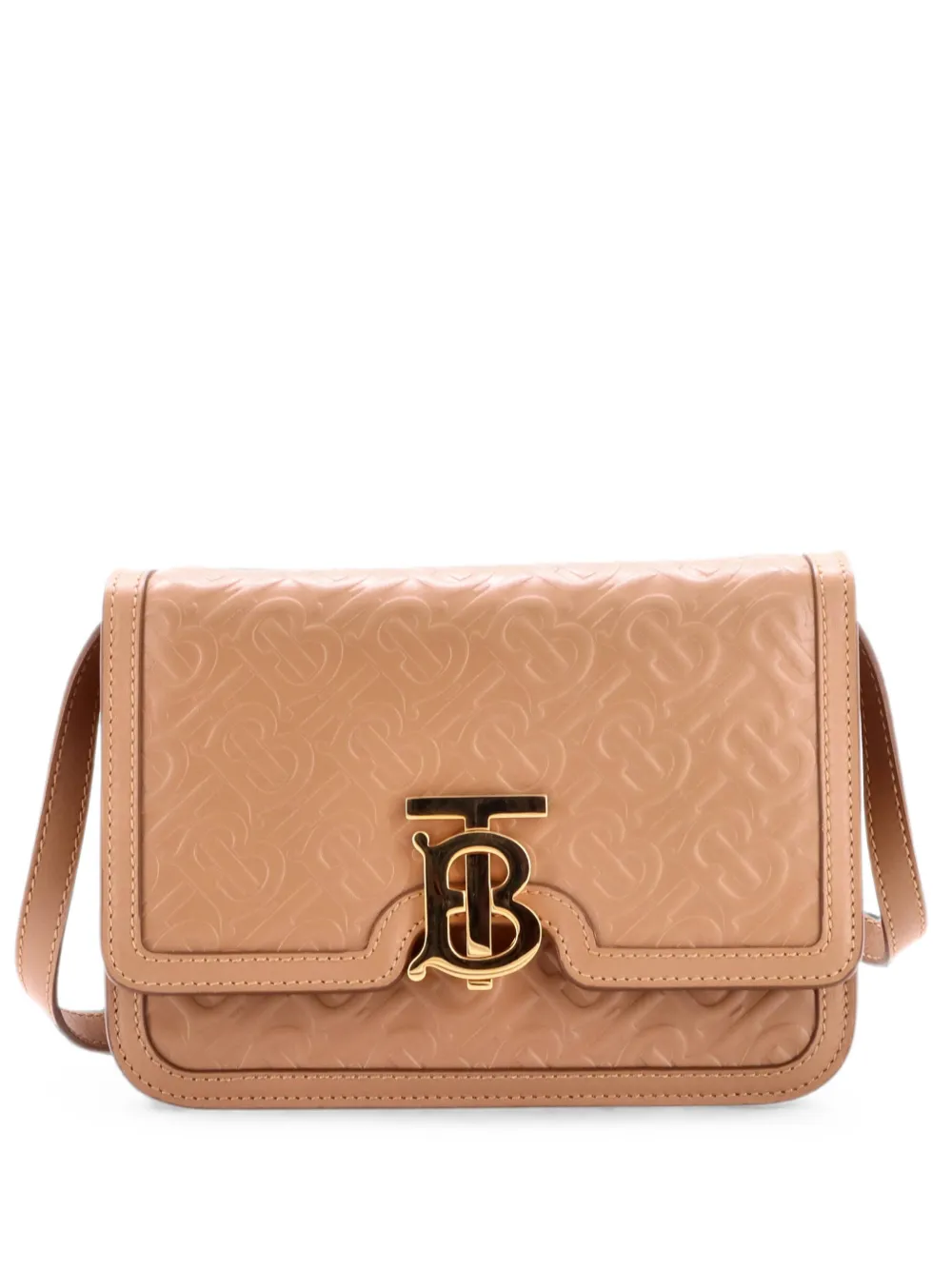 Burberry Pre-Owned TB Flap Bag Monogram Embossed Leather Small shoulder bag - Neutrals
