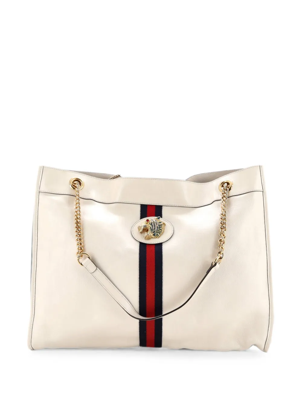 Gucci Pre-Owned Rajah Chain Leather Large tote bag - Neutrals
