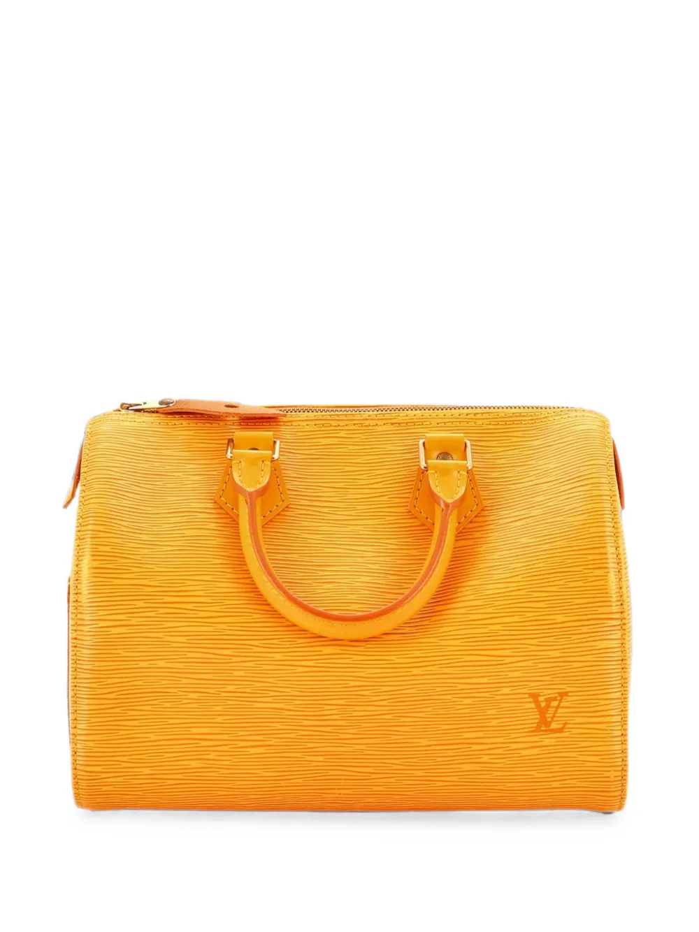 Pre-owned Louis Vuitton Speedy Handbag Epi Leather 25 Satchel In Yellow