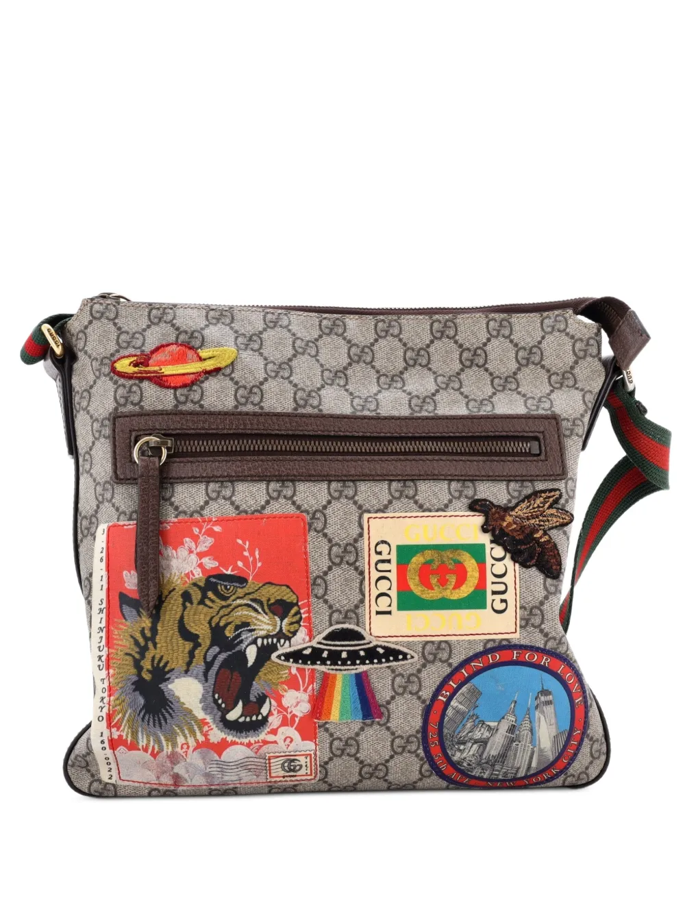 Gucci Pre-Owned Kuriertasche aus GG-beschichtetem Canvas mit Applikation - Braun