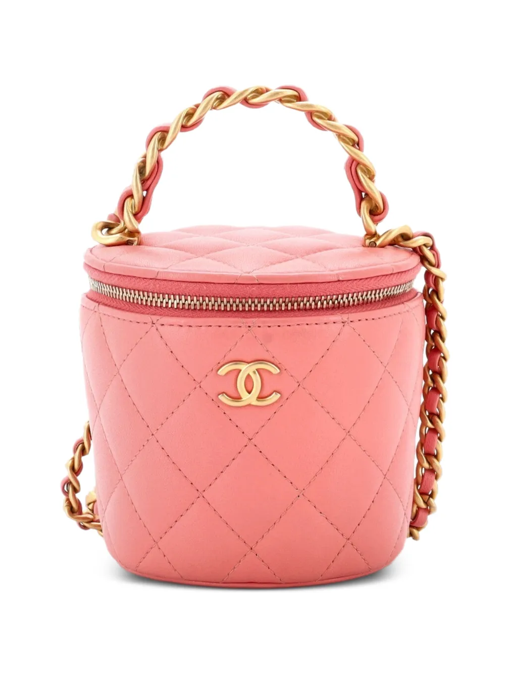 CHANEL Pre-Owned Afternoon Tea Vanity Bucket Bag Quilted Lambskin Mini satchel - Rosa