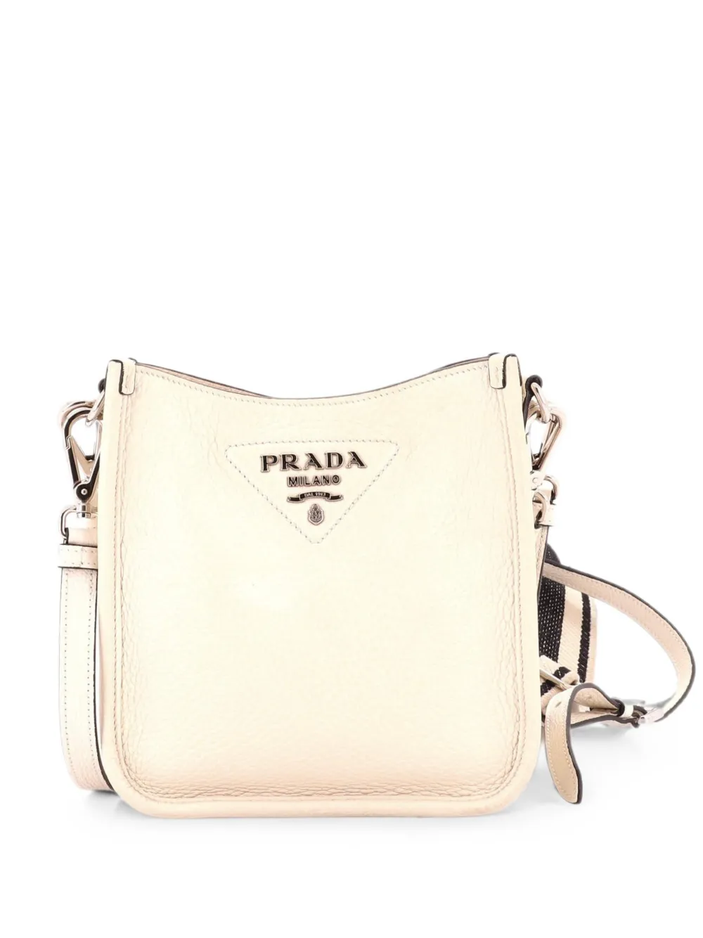Prada Pre-Owned Logo Strap Vitello Daino Mini crossbody bag - White