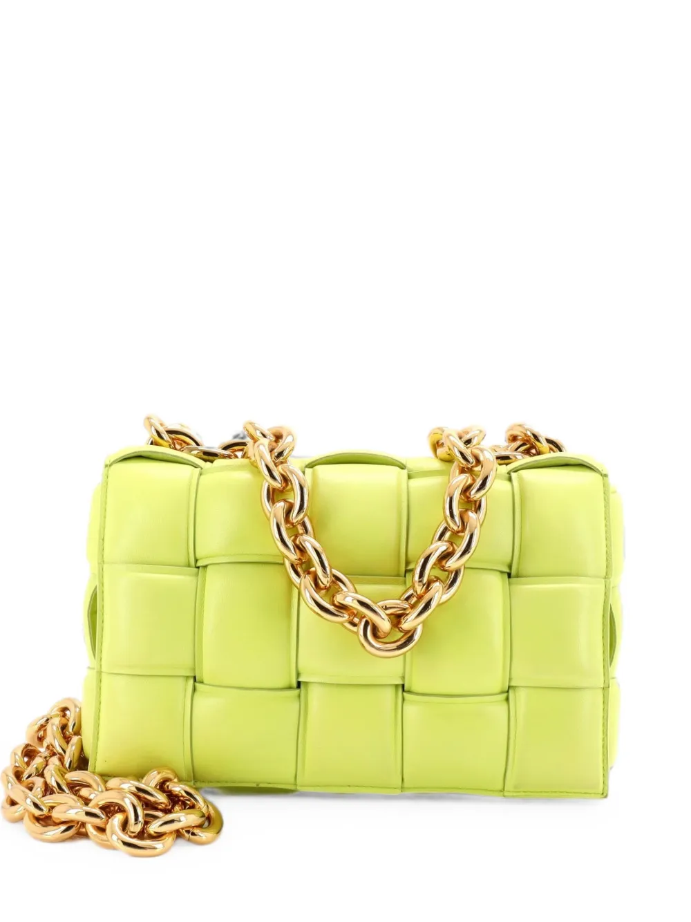 Bottega Veneta Pre-Owned Cassette Chain Padded Maxi Intrecciato Leather crossbody bag - Green