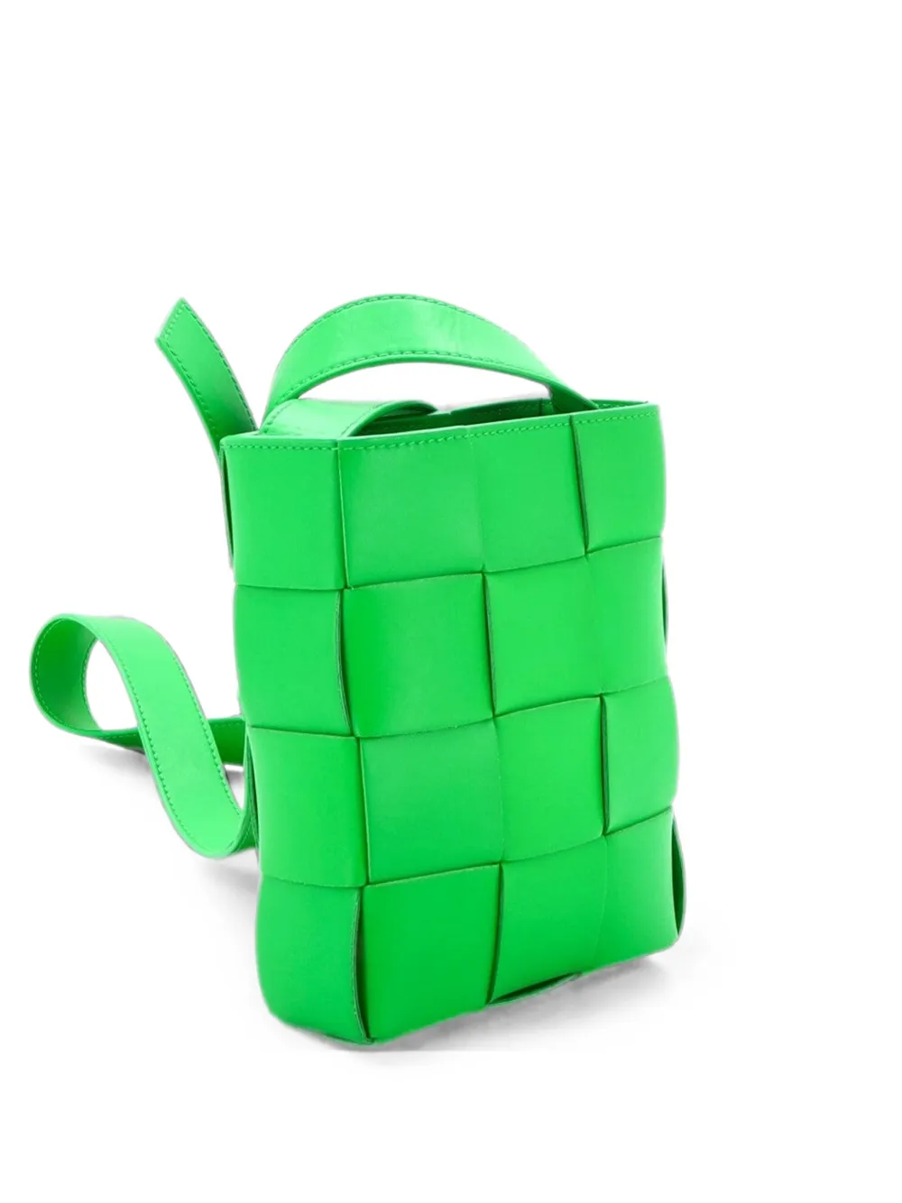 Bottega Veneta Pre-Owned Cassette Phone Holder Maxi Intrecciato Leather crossbody bag - Green