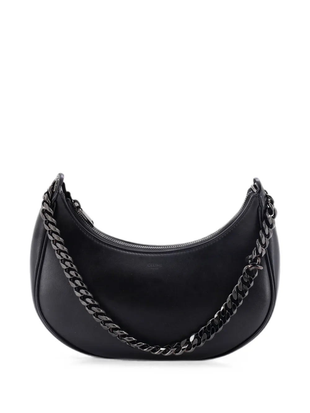 Celine Pre-Owned Ava Chain Bag Leather Medium hobo bag - Black