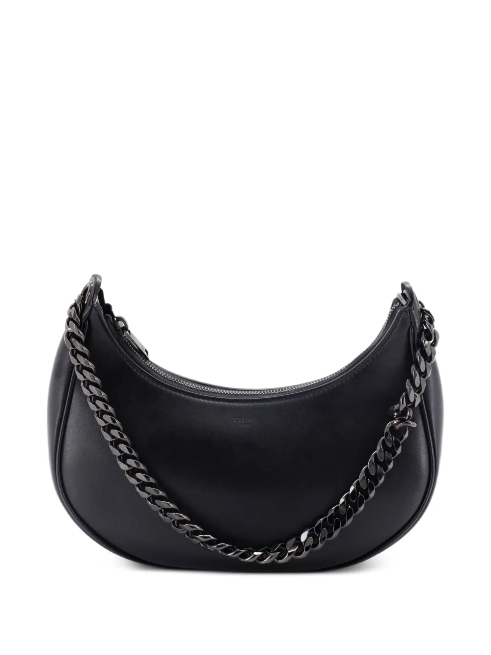 Celine Pre-Owned Ava Chain Bag Leather Medium hobo bag - Nero