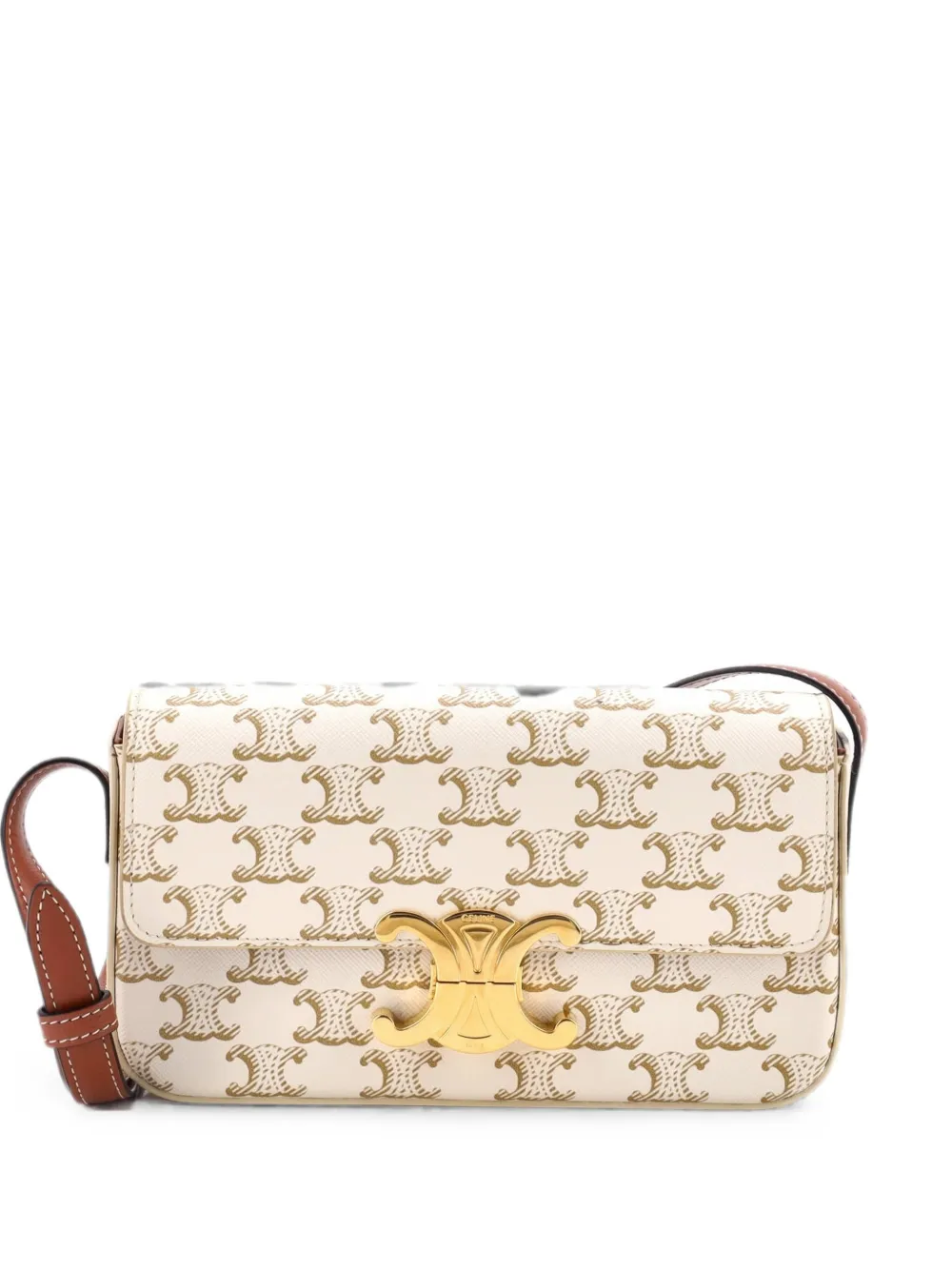 Celine Pre-Owned Triomphe East-West Triomphe Coated Canvas shoulder bag - Bianco