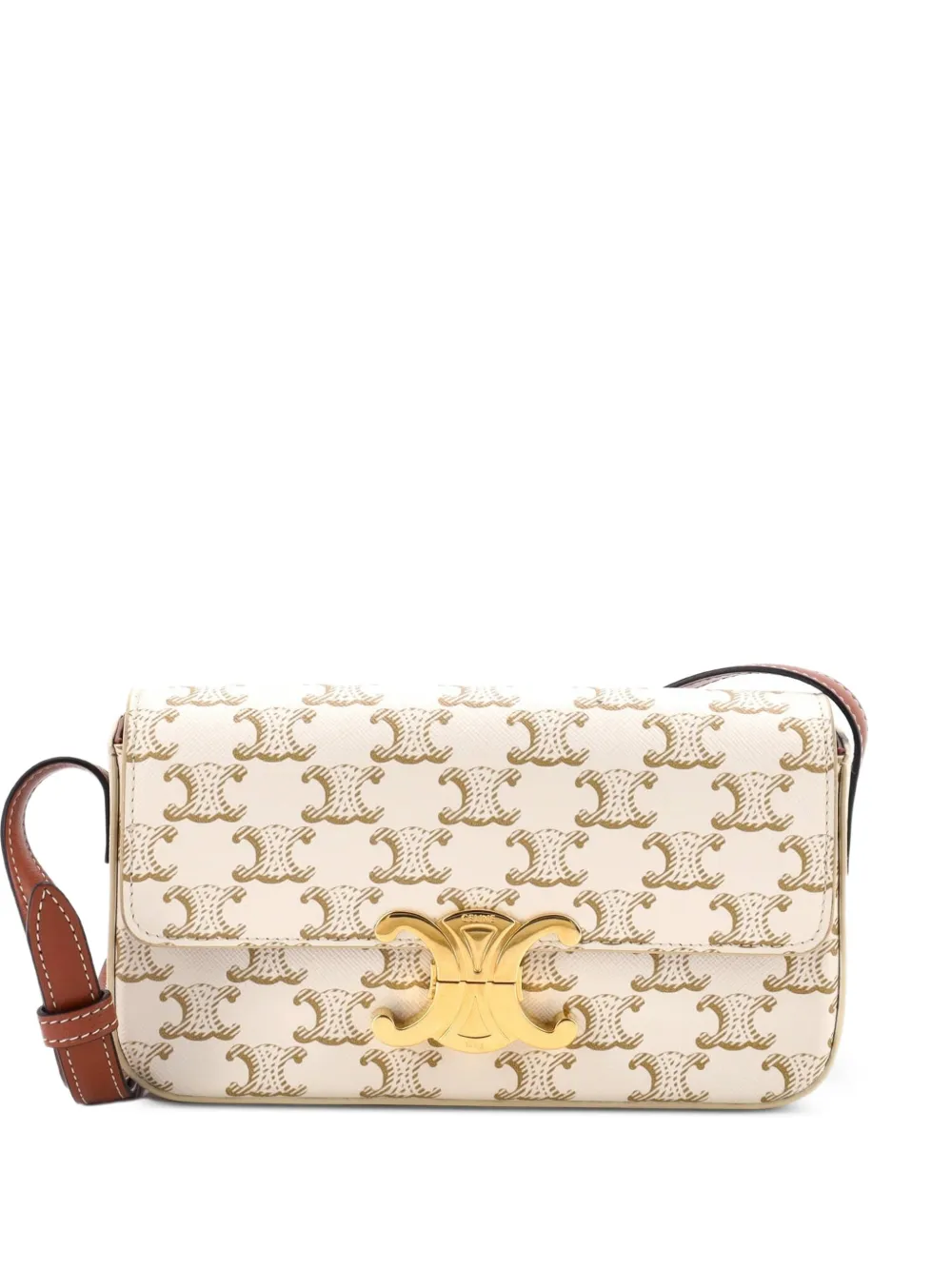 Celine Pre-Owned Triomphe East-West Triomphe Coated Canvas shoulder bag - Bianco