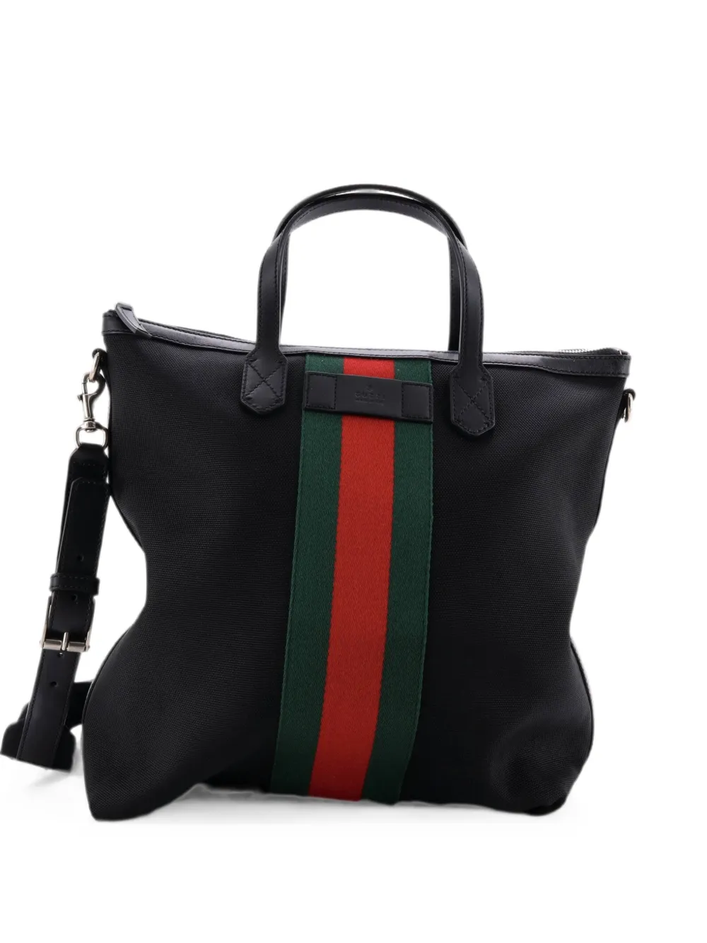 Gucci Pre-Owned Web Zip Techno Canvas Medium tote bag - Black