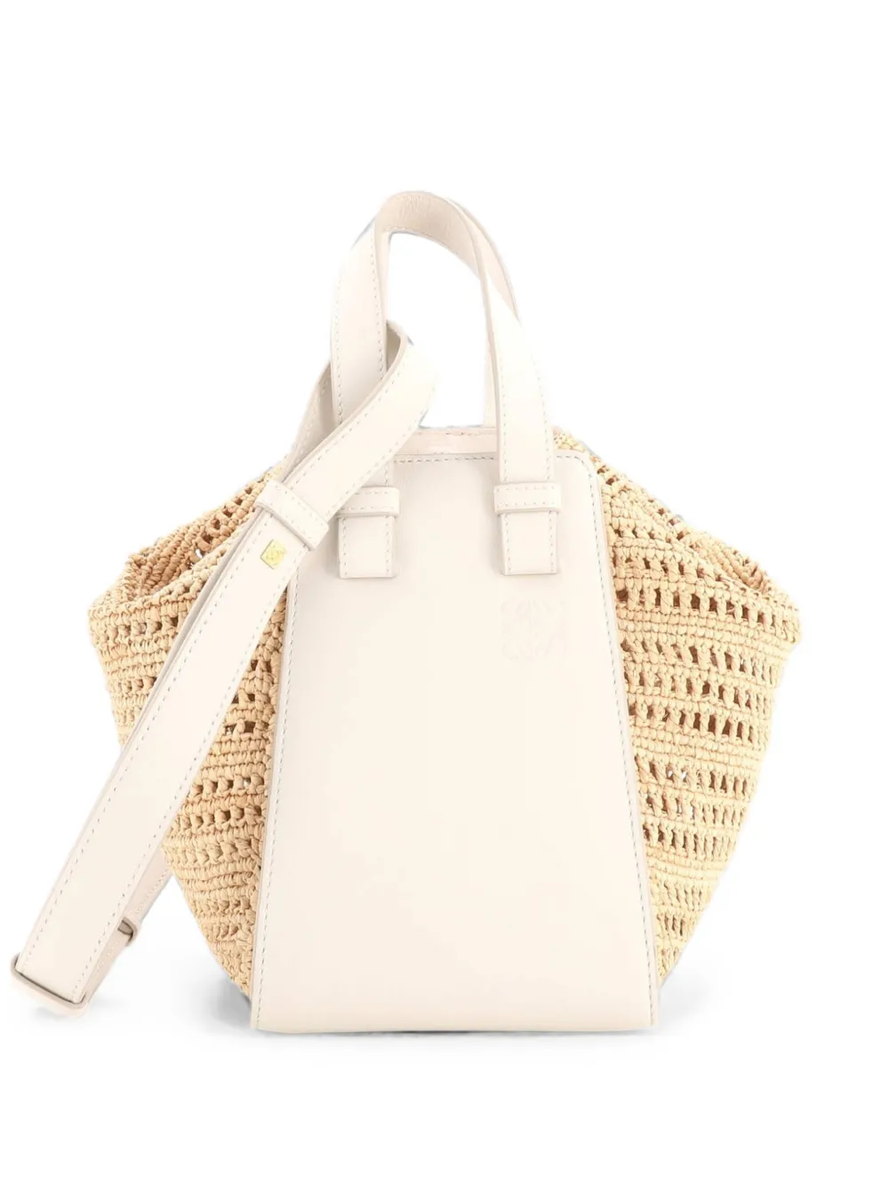 Loewe Pre-Owned Hammock Raffia Compact hobo bag - Neutrals