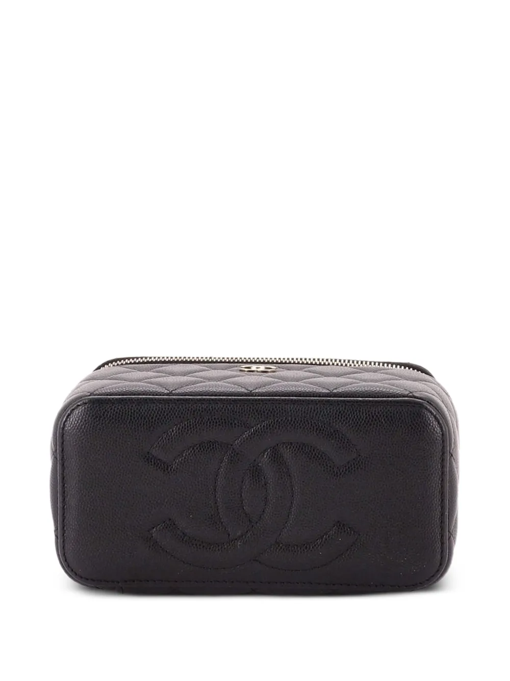 CHANEL Pre-Owned Classic Vanity Case with Chain Quilted Caviar Small crossbody bag - Nero