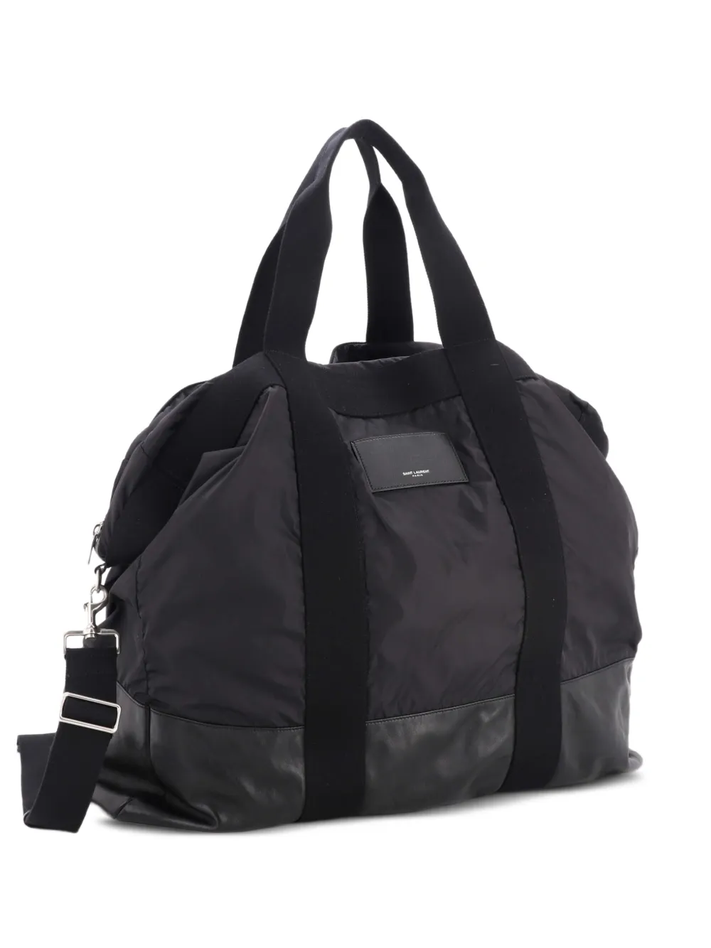 Saint Laurent Pre-Owned City Logo Tote Bag Nylon with Leather travel bag - Nero