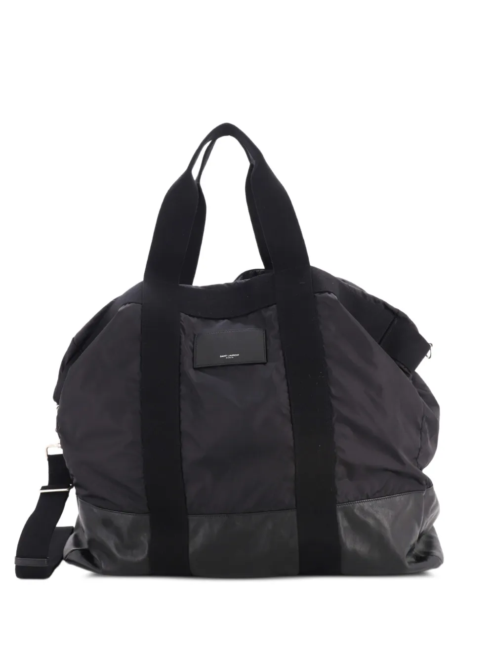 Saint Laurent Pre-Owned City Tote Bag Reisetasche aus Nylon mit Leder - Schwarz