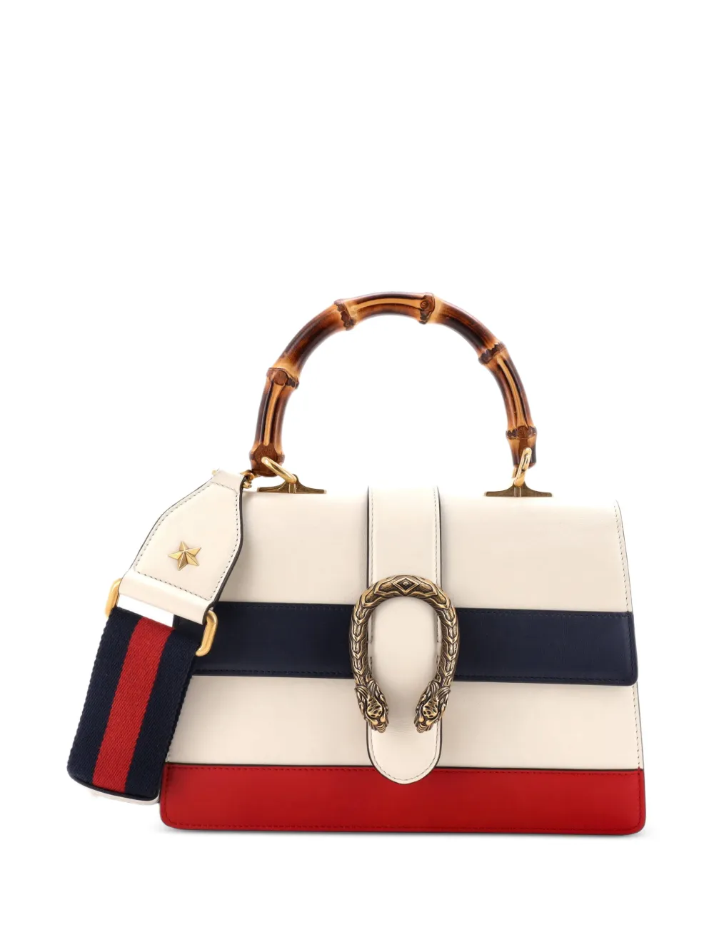 Gucci Pre-Owned Dionysus Bamboo Top Handle Bag Colorblock Leather Medium satchel - Toni neutri