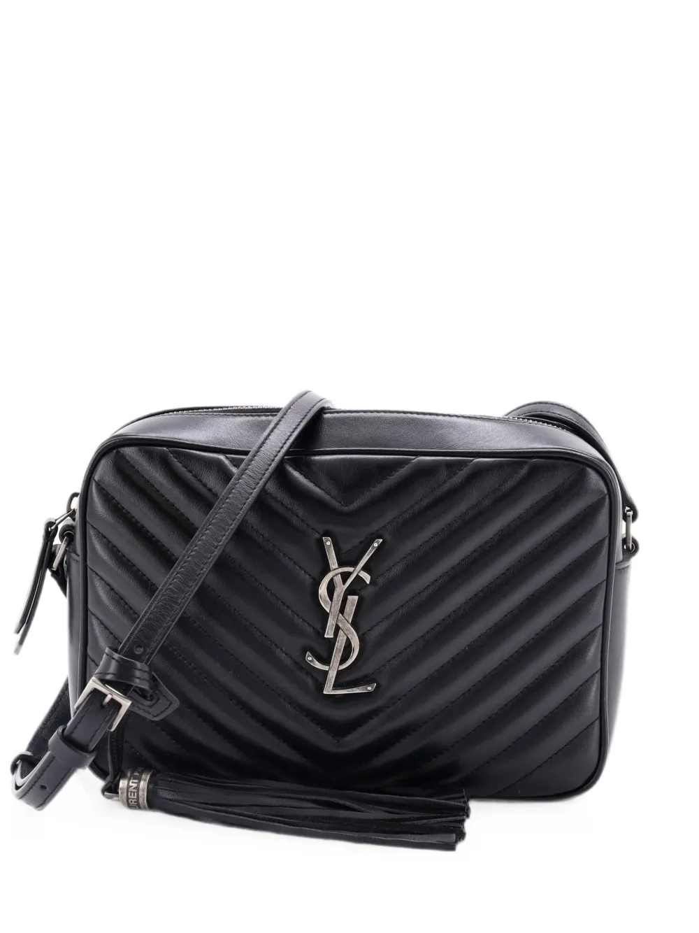 Saint Laurent Pre-Owned Lou Camera Bag Matelasse Chevron Leather Small crossbody bag - Black