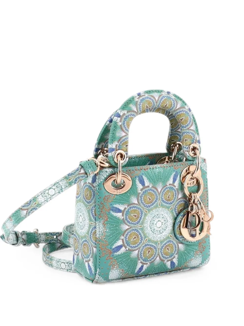 Christian Dior Pre-Owned Dior In Lights Lady Dior Bag Embroidered Painted Calfskin Micro crossbody bag - Blue