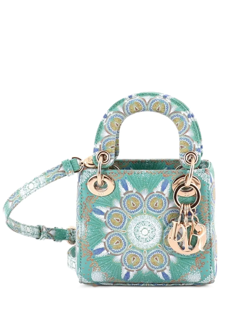 Christian Dior Pre-Owned Micro Dior In Lights Lady Dior Umhängetasche aus Kalbsleder mit Stickerei - Blau