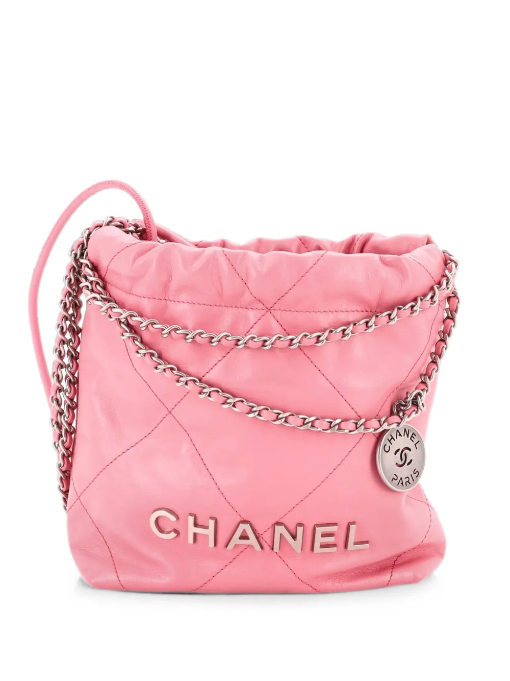 CHANEL Pre-Owned 22 Chain Hobo Quilted Calfskin Mini crossbody bag - Rosa