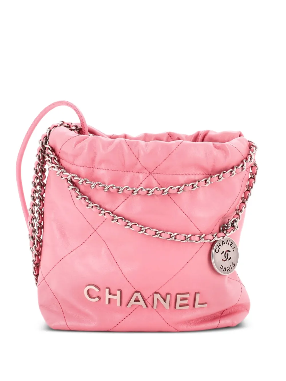 CHANEL Pre-Owned 22 Chain Hobo Quilted Calfskin Mini crossbody bag - Rosa