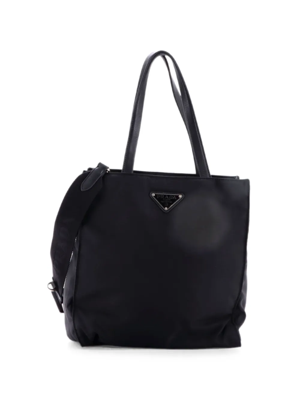 Prada Pre-Owned Mittelgroßer wattierter Tote Bag aus Re-Nylon mit Leder - Schwarz