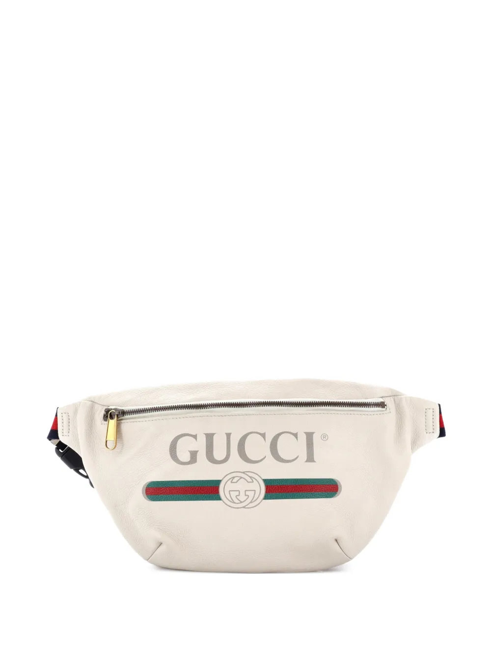 Gucci Pre-Owned Mittelgroße Gürteltasche aus Leder mit Logo-Print - Nude