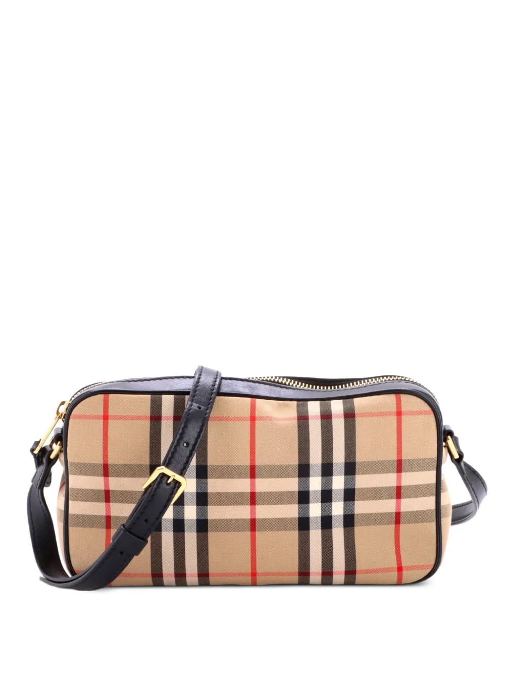 Burberry Pre-Owned Kleine Camera Canvas-Umhängetasche mit Vintage Check - Schwarz
