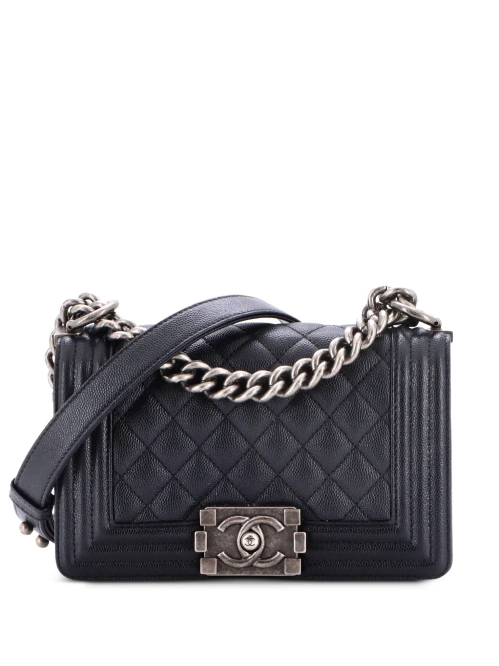 CHANEL Pre-Owned Boy Flap Bag Quilted Caviar Small crossbody bag - Nero