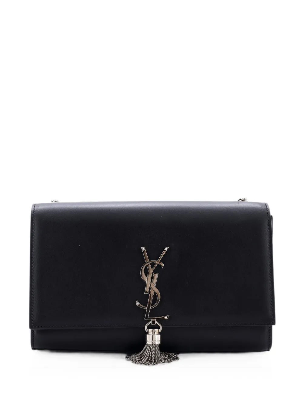 Saint Laurent Pre-Owned Classic Monogram Tassel Leather Medium crossbody bag - Black
