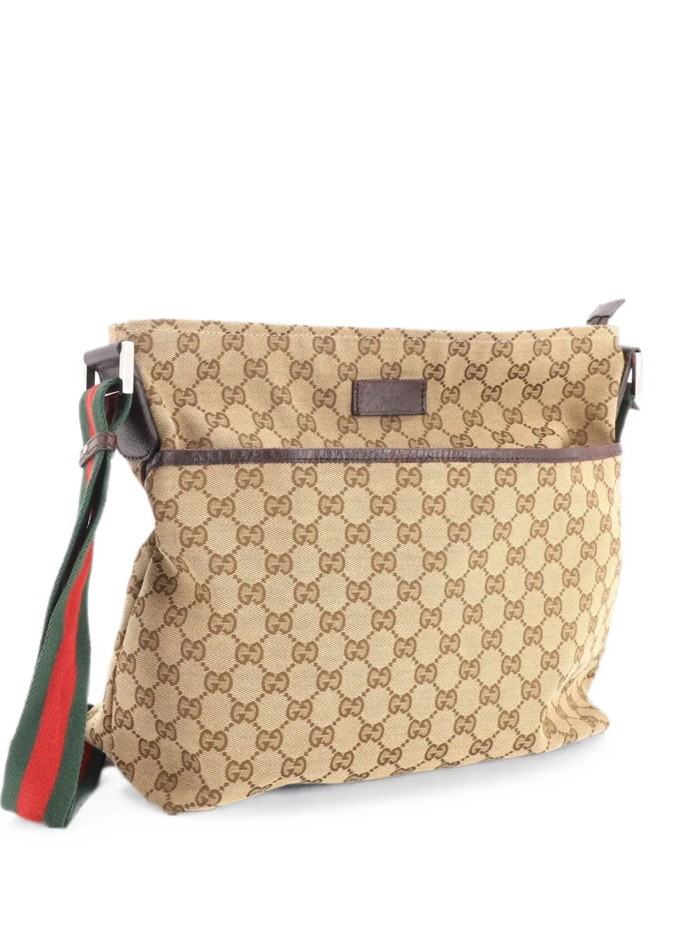 Gucci Pre-Owned Front Pocket Web Messenger GG Canvas Medium crossbody bag - Brown