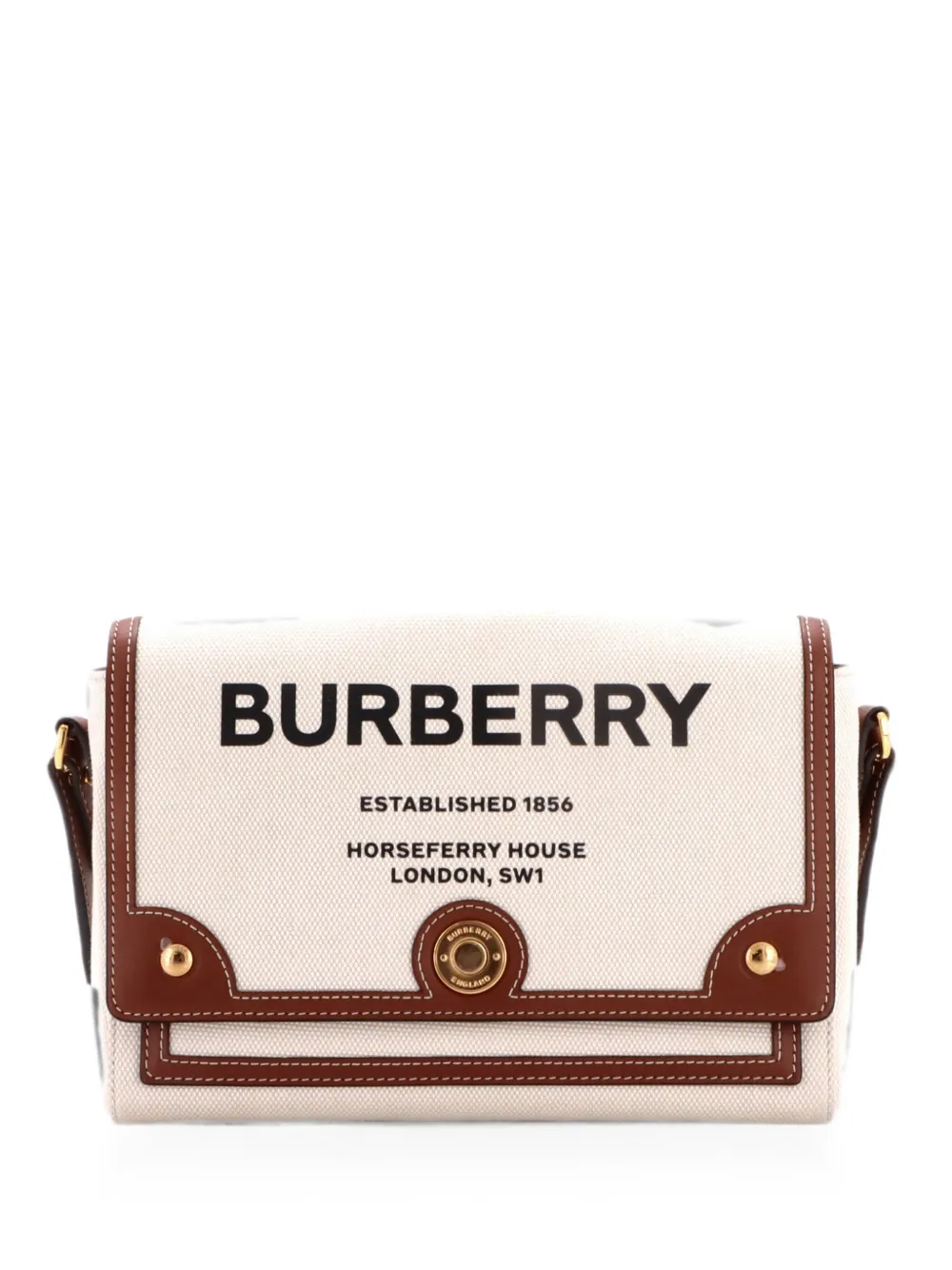 Burberry Pre-Owned Note Canvas with Leather Medium crossbody bag - Toni neutri