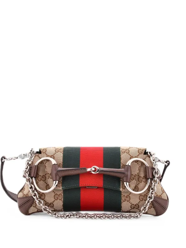 Gucci Pre-Owned ホースビット NM ウェブ チェーン クラッチ GG