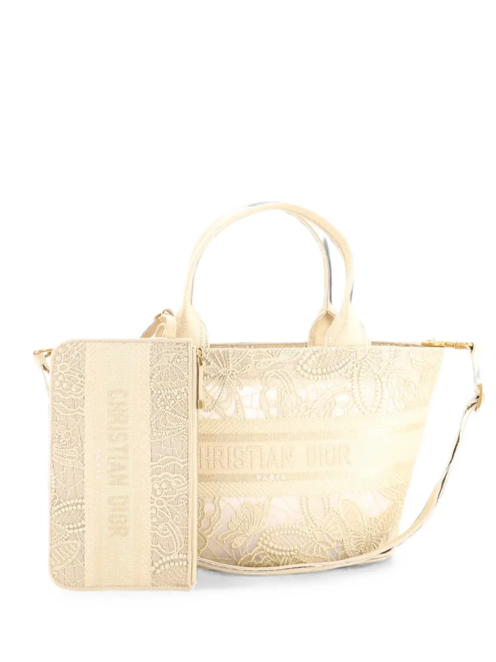 Christian Dior Pre-Owned Hat Basket Bag Embroidery with Macrame Effect tote bag - Neutrals