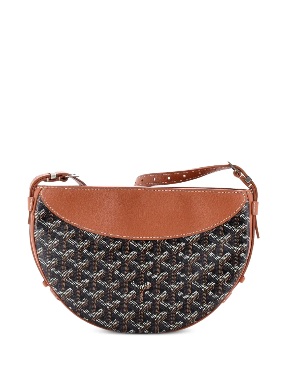 Goyard Pre-Owned Hirondelle Coated Canvas and Leather shoulder bag - Marrone