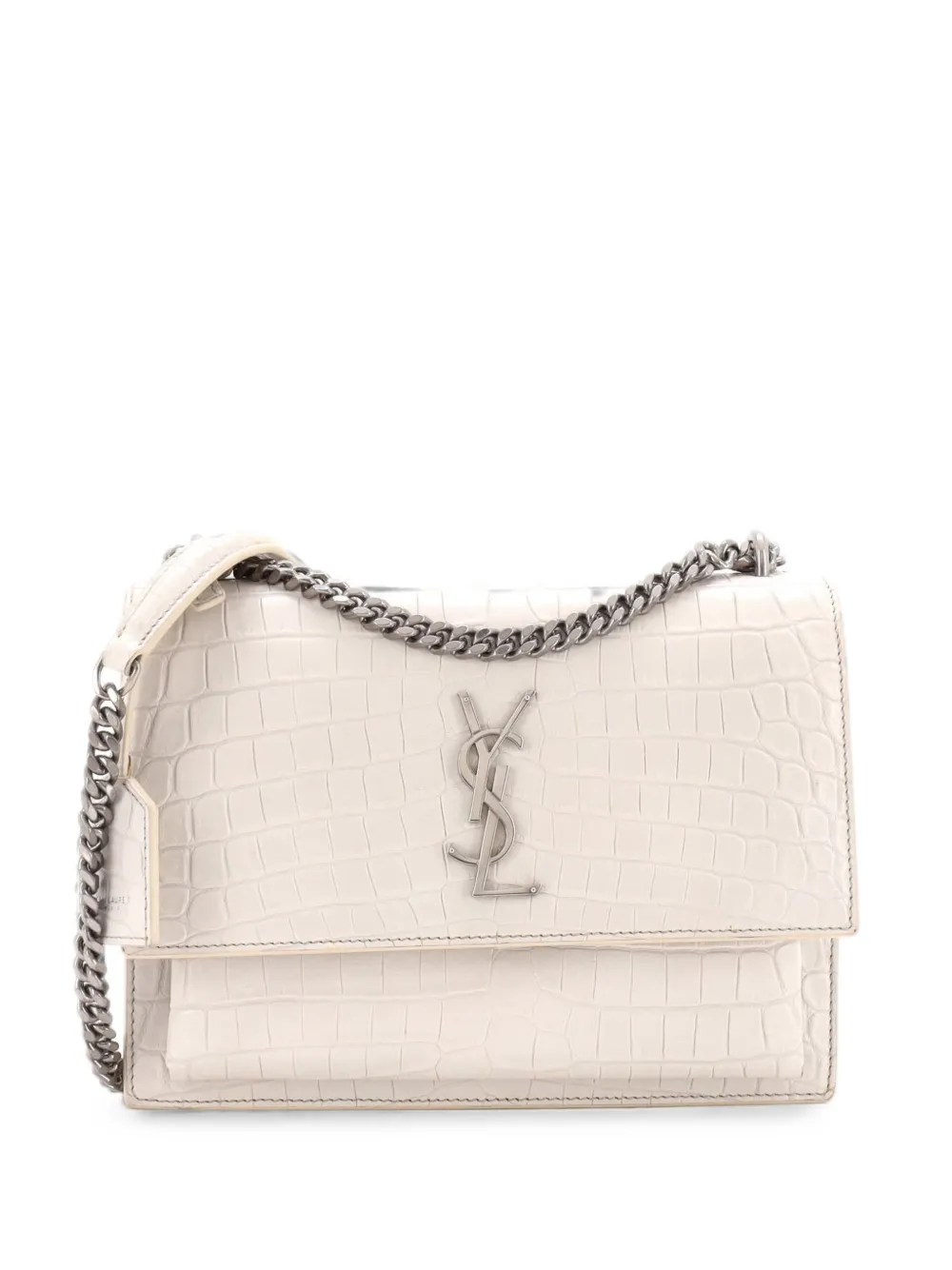 Saint Laurent Pre-Owned Sunset Crocodile Embossed Leather Medium crossbody bag - Neutrals