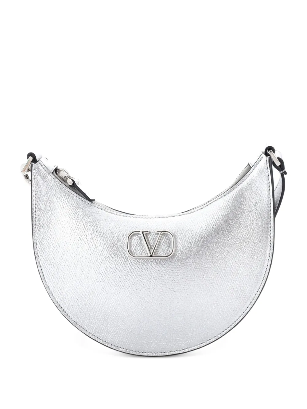 Valentino Garavani Pre-Owned VLogo Leather Mini hobo bag - Argento