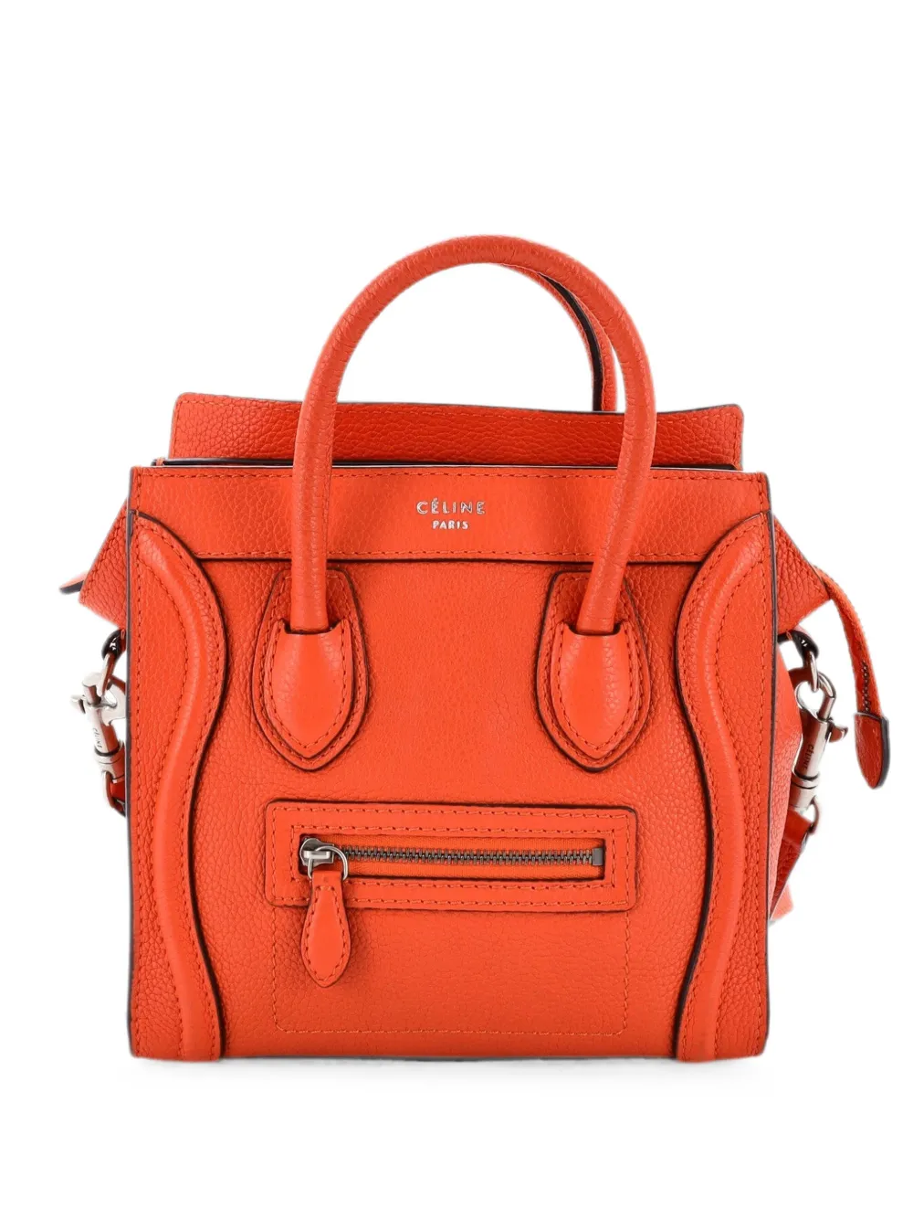Celine Pre-Owned Luggage Bag Grainy Leather Nano crossbody bag - Orange