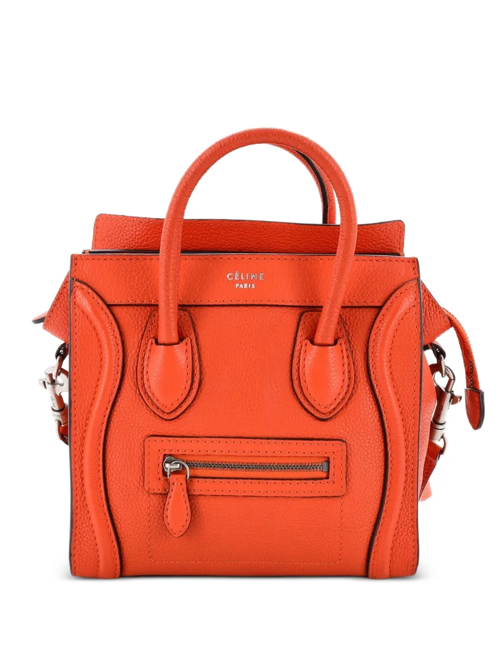 Celine Pre-Owned Luggage Bag Grainy Leather Nano crossbody bag - Orange
