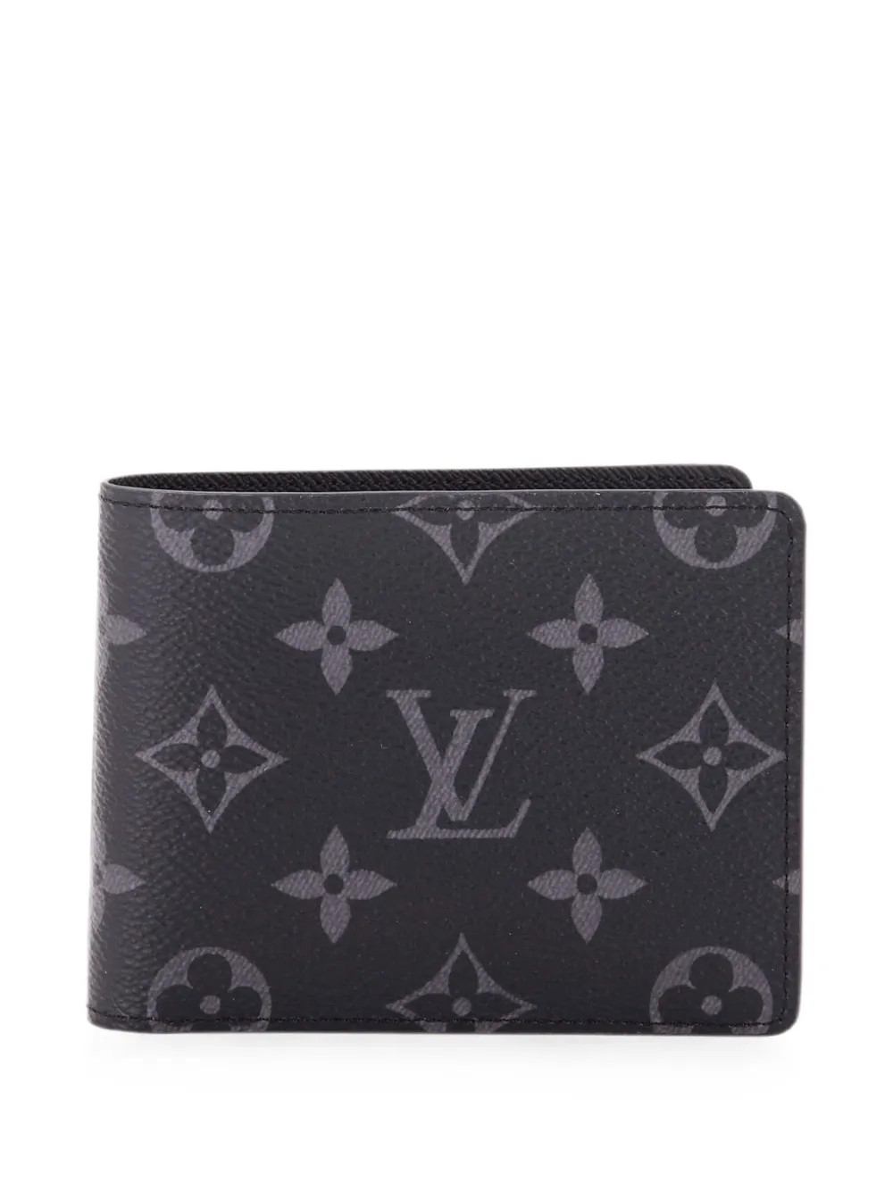 Pre-owned Louis Vuitton Slender Wallet Monogram Eclipse Canvas Small Wallets In Black