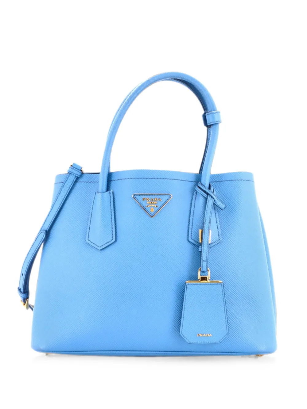Prada Pre-Owned Cuir Double Saffiano Leather Small tote bag - Blue