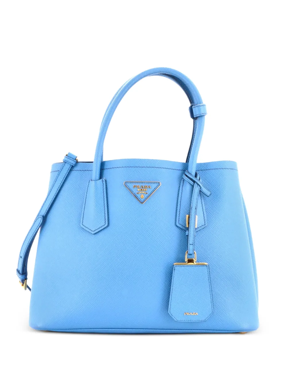 Prada Pre-Owned Cuir Double Saffiano Leather Small tote bag - Blau
